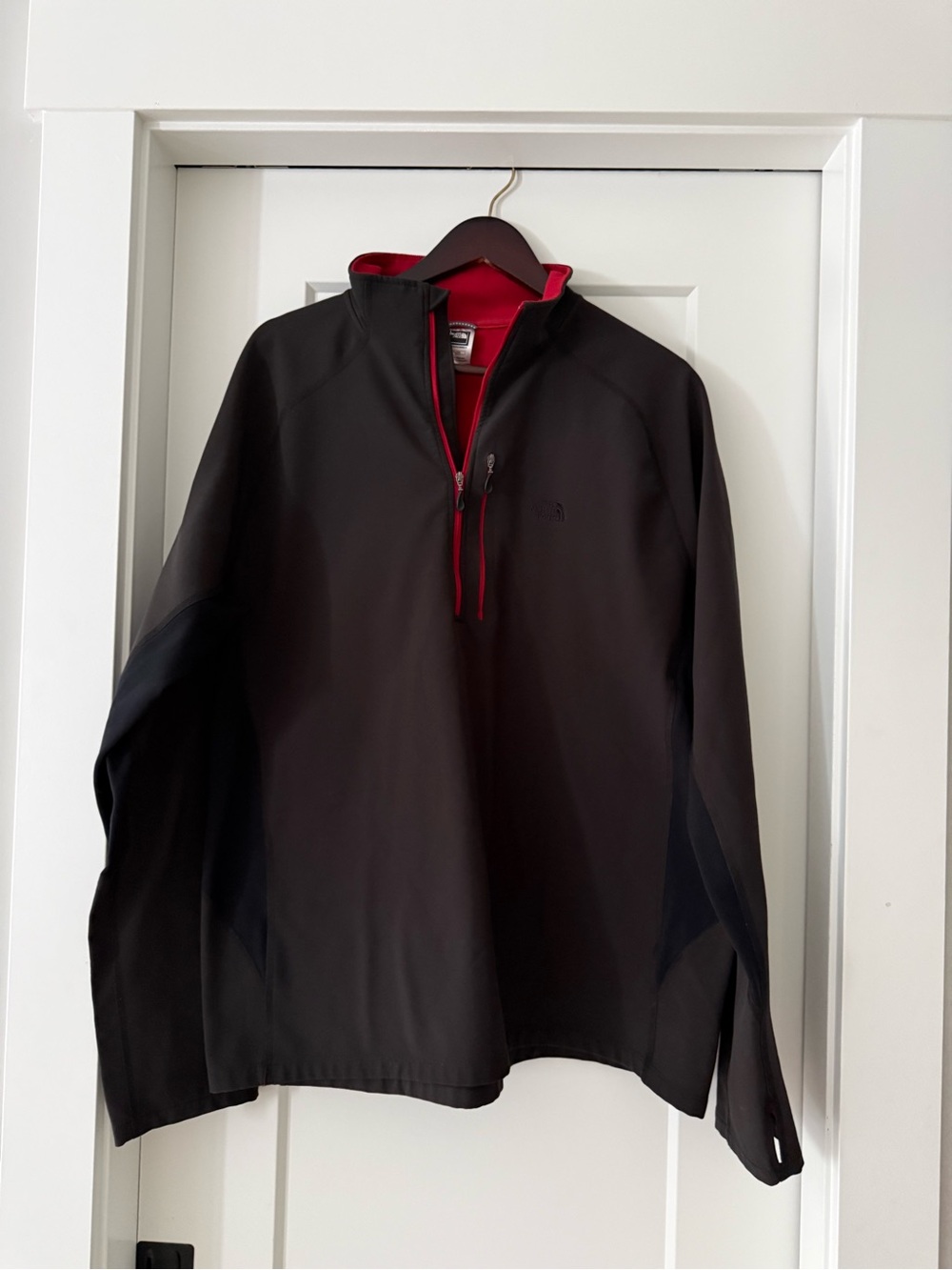 The North Face Black Pullover Jacket with Red Trim